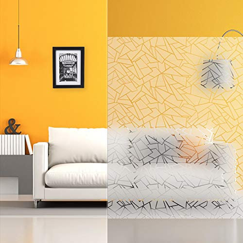 DIMEXACT - Film décoratif pour vitre Effet vitrage brisé dépoli - 152 cm x 2 m - en Rouleau