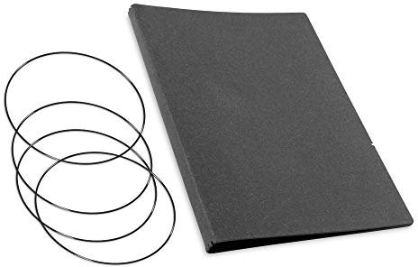 A4+, revolutionäres, nachhaltiges X17-Konzept für Notizbuch Personal Organizer und Terminplaner/Hülle für 3 Hefte! Recyceltes Leder, grau graphit, Made in Germany, 17 Jahre Garantie*