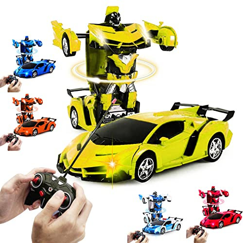 Ferngesteuerte Autos für Kinder – Transformers Toys inspiriertes ferngesteuertes Auto, Maßstab 1:18, 2,4 GHz Hochgeschwindigkeits-Rennfahrzeug, Batterie, für Jungen und Mädchen, Indoor-Outdoor-Spaß