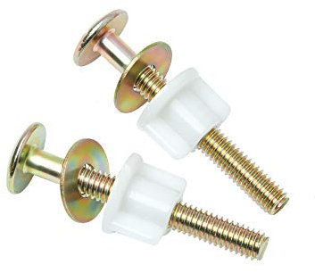 2Packs Toilet Seat Screws, Steel Toilet Seat Hinge Bolts and Nuts, Heavy Duty Toilet Seat Fastener with Plastic Nuts and Metal Washers, Toilet Hardware Replacement for Top Mount Toilet Seat Hinges