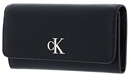 Calvin Klein Jeans Minimal Monogram LONGFOLD K60K610106, Portafogli Donna, Nero (Black), OS