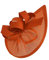 Caprilite Fascinator / Fascinator, vegan, mit Mond-Reifen, Kopfband, Hochzeit, Ascot Races, maßgeschneidert, Sinamay-Scheibe, Orange, Einheitsgröße