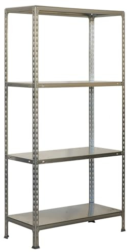 Simon Rack Metallregal 1500x1100x400 mm - Ecoclick | 4 Höhen, Metallablage, Biegepunkt 60 kg, Korrosionsschutzlackierung, Klicksystem-Montage, Verzinkt
