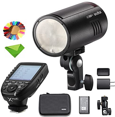 Godox Flash AD100Pro AD100 Pro w/Xpro-F Flash Trigger, 100Ws 2.4G 1/8000 HSS, 0.01-1.5s Recycling, 360 Full Power Flashes, 2600mAh Battery, Support TTL/M/Multi-Functions Strobe Light Photography