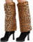 Nanxson Damen Stulpen Lange Furry Fuzzy Beinwärmer Strümpfe Winter Warm Beinlinge Stulpe TTW0034 (Leopard)