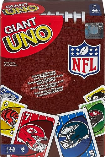 Riesiges UNO NFL Kartenspiel | Familien-, Erwachsenen- und Partyspielabend | 2 bis 6 Spieler