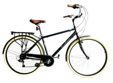 Versiliana Vintage-Fahrräder – Citybike – widerstandsfähig – praktisch – komfortabel – perfekt für die Fortbewegung in der Stadt (Men 28, SCHWARZ/Creme)