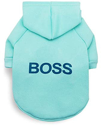 LtuzPet Hund Hoodie Boss Druck Hund Pullover Weiche Fleece Haustier Kleidung Warme Hund Jacke Mantel
