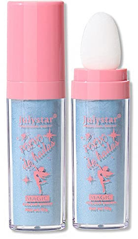 GL-Turelifes Highlighter Stick Puff Fairy Stick Highlighter Powder Glitter Loose Powder Brush Stick Contouring Powder Shimming Powder Tiktok Make-up (P04 Himmelblau)