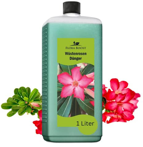 Konfitee Wüstenrosen Dünger Flora Boost 1000ml I Für bis zu 200L Gießwasser I Langzeit Blumendünger für Rosen I Flüssiger Blatt- & Wurzeldünger I 100% natürlicher Pflanzendünger