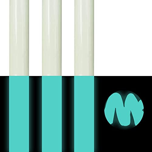 Glow in Dark Puff HTV Heat Transfer Vinyl White, 3D Puff Heat Transfer Vinyl, Neon Blue Iron on Vinyl, Color Changing White Flocking Vinyl Heat Transfer 3 Sheets 12”X10”(30.5X25cm)