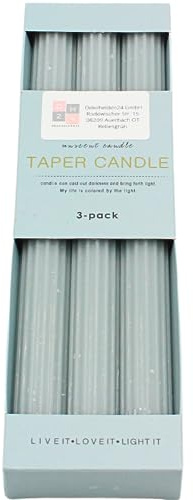 Dekohelden24 Stabkerzen/Leuchterkerzen, Lieferumfang: 3 Stabkerzen, geriffelt, Größe: H/Ø ca. 25 x 2 cm