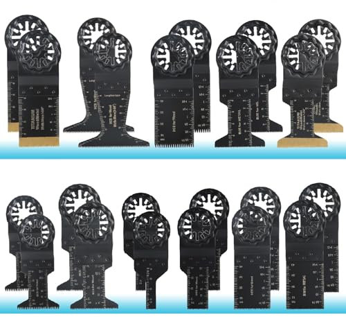 Hojas de sierra oscilante, 10 piezas 10 mm multifuncional oscilante hojas de sierra para madera, plástico, placas de yeso laminadas y otros materiales (22pcs)