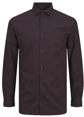 Jack & Jones Camicia da Uomo Jprblaparker L/S Noos a Maniche Lunghe, Winetasting/Fit: Slim Fit, L