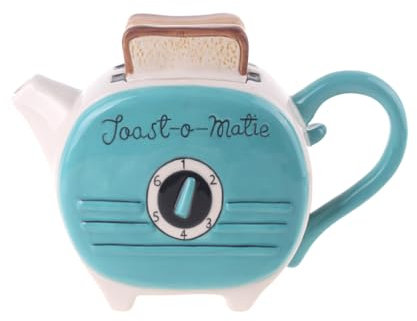 Jameson und Tailor Handbemalte Leichtkeramik Teekanne Motiv Toaster - Kunstvolles Design im Geschenkkarton