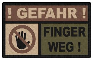 Copytec Patch Gefahr Finger Weg Camo Soldat Tarnfarbe Ausrüstung Diebstahl #39770
