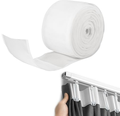 OusSee Gardinenband Schlaufenband, 10CM Schlaufenband zum Nähen, Transparenter Stockriemen aus Nylon, Aufnähen Verdeckte Breit Nylon Stegband, 5M