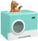 PawHut Arenero para Gatos Inodoro para Mascotas con Pala Bandeja Extraíble 2 Puertas Entrada Principal y Salida Superior 52x41x38,5 cm Verde
