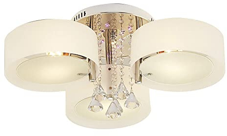 SAUADY 3 Flammig Plafonnier en Cristal LED Mini Lampe Lustre en Cristal Lustre de Plafonnier Moderne pour Salon Entrée Couloir Chambre Deckenlampe Wohnzimmer LED E27