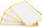 AHAQU 12PCS Plastic Serving Platters, 33x20cm/13x7.8 Inch Large Serving Plates for Food, Rectangle Reusable Serving Tray for Parties, Snack, Dessert, Fruit- White & Gold