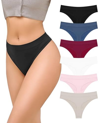 READY TO LOVE String Femme Sexy Chic Douillet Tanga Femme String Sexy Tongs Taille Haute Simples Et éLéGantes pour Femmes Lingerie Femme Lot Culotte Femme Lot De 6(L)