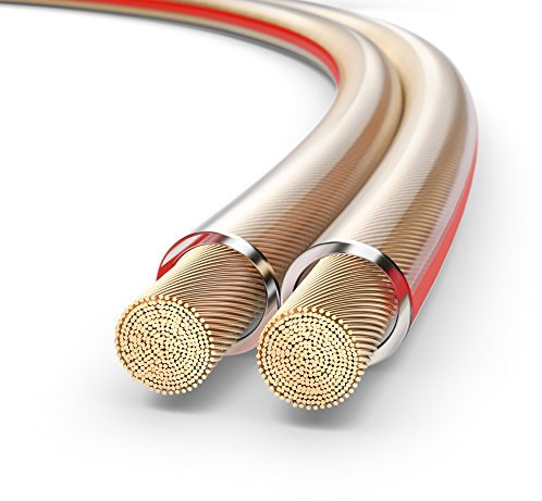 PureLink Câble de haut-parleur Câble de haut-parleur OFC 2x4,00mm² 0,20mm, 50,0m, câble en cuivre pur pour haut-parleurs hi-fi, boxes subwoofer, câble audio avec marquage de polarité, transparent