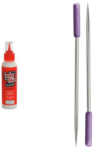 Anita's Tacky Poly Vinyl, PVA Craft Glue, 60ml, Ideal For Paper Crafting, All-Purpose Adhesive & Crafter's Companion Pokey Tools for Paper and Card Crafting Projects - Set of 2