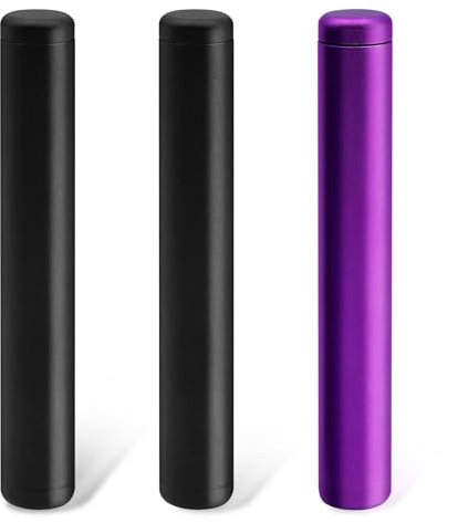 WYYFXY® 3 Stück Joint Hülle, 110 × 14mm Joint Case Geruchsdicht Wasserdicht Joint Tube Hülse Box Aufbewahrun Metall (Schwarz und Lila)
