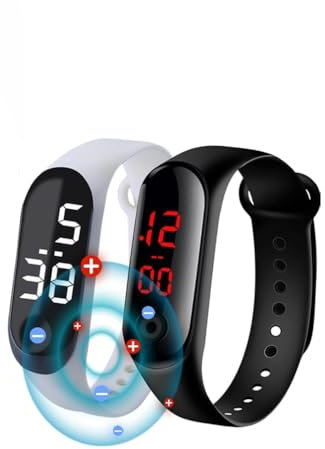 LUCKKY 2 Stück 2024 New Richeran Ultrasonic Bracelets for Lymphatic Drainage, GFOUK Ultraschall-Armband, Ultraschall-Körperform-Armband, UltraSonic LymphDrainage Slimfit-Armband (Weiß+Schwarz)