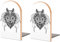 Serre-Livres tête de Loup Tribal, imprimé décoratif, Serre-Livres en Bois pour étagère, Paquet de 1 Paire