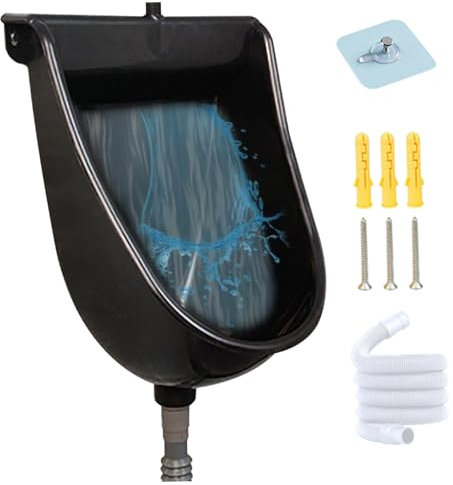 XJKLBYQ Wasserloser Urinal mit Schlauch, UV -beständiges Außen Urinal, spritzsicheres Urinale mit 59 Schlauch, Plastikurinale im Freien, Wandhalterung im Freien Urinal für Gartengarage