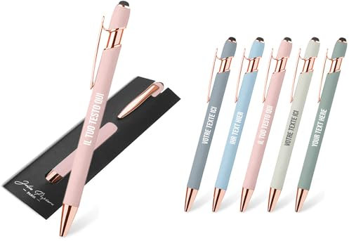 Jolis Papiers - Lot de 1 - Stylo 2 en 1 Personnalisé Collection Pastel. Stylo à bille avec gravure. Marque française