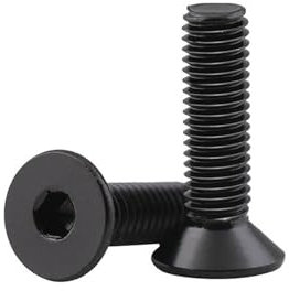 Muarted 10 Stück M12, Länge 20–50 mm, Schrauben aus Kohlenstoffstahl, Senkkopfschraube, Schwarze Flachkopfschrauben(20mm)