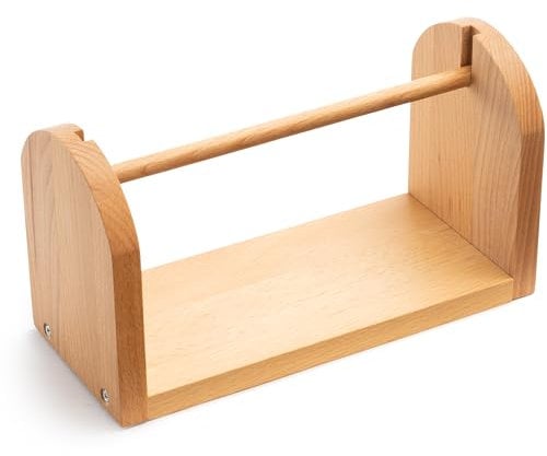 WIESEN.design Geschenkband Abroller aus heimischen Buchenholz inklusive Schraubenzieher, ideal als Geschenkband Aufbewahrung für Satinband, als Wollabwickler oder Garnhalter, Washi tape Abroller