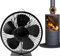 Estufa de leña no eléctrica, bombero de testigos, ventilador de estufa de pellets con protección de chimenea