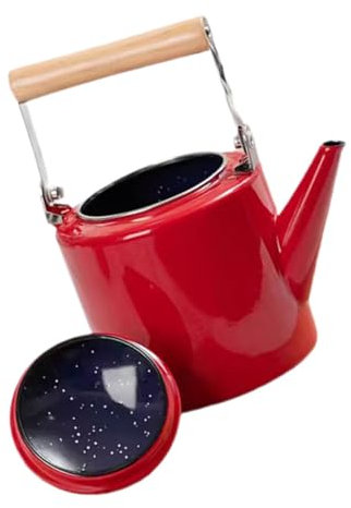 Holibanna Pentola Smaltata Elettrico Bottiglia D'acqua Rubinetto Cucina Bollitore Inossidabile Termostatico Bollitore a Basso Wattaggio Fornello Bollitore D'epoca Gadget Rosso Smalto