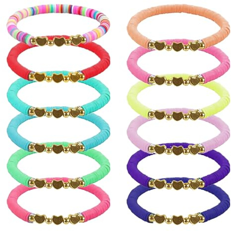 MLABINYA Freundschaft Armbänder Kinder,Bunte und Verstellbare Kinder Armband,Freundschaft Armband mit Herzform für Mädchen,Frauen Sommer Surfer Strand Schmuck set Party Zubehör