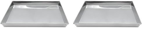 Pentole Agnelli COAL49/345 Teglia Rettangolare in Lega d'Alluminio 3003 con Orlo, Argento, 45 x 35 cm, 1 Pezzo (Confezione da 2)