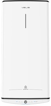 Ariston Velis Pro 80 Water Heater 80L, 3kW, Ultra-Slim 27cm, Twin Tank, Eco Evo Function, Anti-Legionella, Titanium Enamel, Smart Heating, Italian Design for Mobile Homes & Cabins