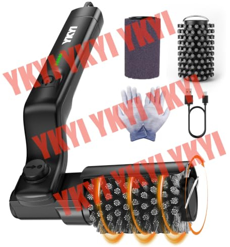 YKYI Elektrische Grillbürste, Kabelloser Grillreiniger mit 180° Winkel | USB-C Wiederaufladbar, Edelstahl-Bürstenkopf & Reinigungsschwamm, IPX7 Wasserdicht, Für Grillrost & alle Grills