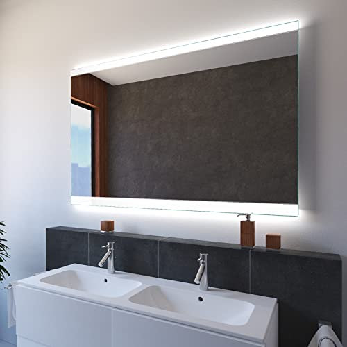 SARAR Badspiegel Spiegel Badezimmerspiegel mit LED-Beleuchtung 120x80cm Made in Germany Wandspiegel Mirror Spiegel Bad mit Licht auf Maß Designo MA2510