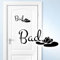 Grandora Wandtattoo Bad + Seerose I hellgrau (BxH) 25 x 11 cm I Badezimmer Wandaufkleber Bäder Wandsticker Toilette Türaufkleber WC Aufkleber Klo Sticker W5389