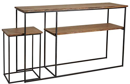 AUBRY GASPARD Console avec Table gigogne en Bois et métal Ter