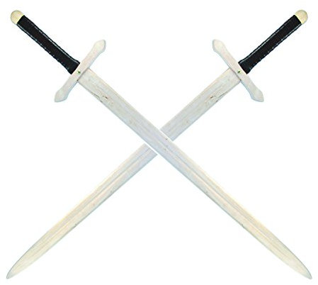 BestSaller 1007 Ritter Zweihand Schwert, Holz, Farbe:Natur (2 Stück)