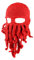 Unisex Tentacle Octopus Cthulhu Strickmütze Windproof Bart Ski Maskenhut (Red)