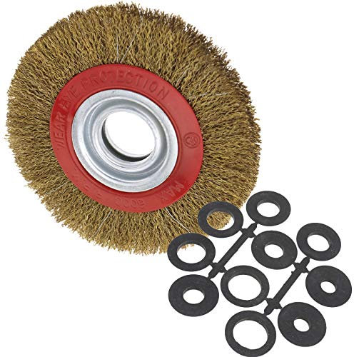 ENET 150mm 6 Brosse Roue de Polissage Acier Inoxydable de Broyeur Banc pour Bagues Adaptation Polonaises et Réducteur