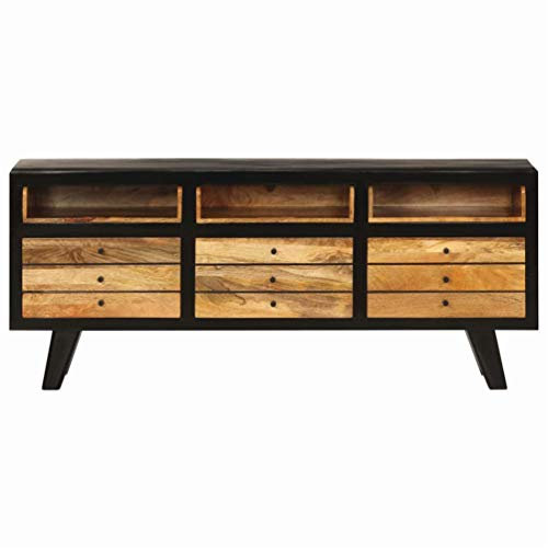 BIGTO TV Stand Solid Mango Wood TV Cabinets TV Stand TV Table TV Units for Living Room (B)