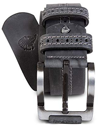 Rock Creek Designer Herren Ledergürtel Echt Leder Herrengürtel Breit Jeansgürtel Anzuggürtel Büffelleder Accessoires G-013 Schwarz 105