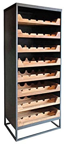 Casa Padrino Industrial Look Weinschrank 67x45x183cm Metall/Holz - Weinregal