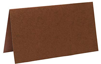Paper24 je 25 farbige Blanko Tischkarten, Platzkarten 5x9 cm in Schoko